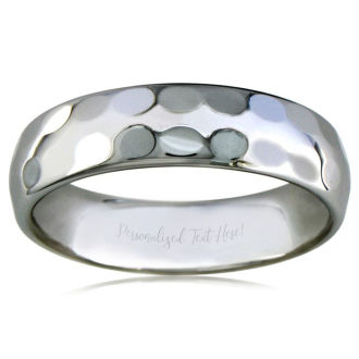 6mm Hammered Tungsten Wedding Band